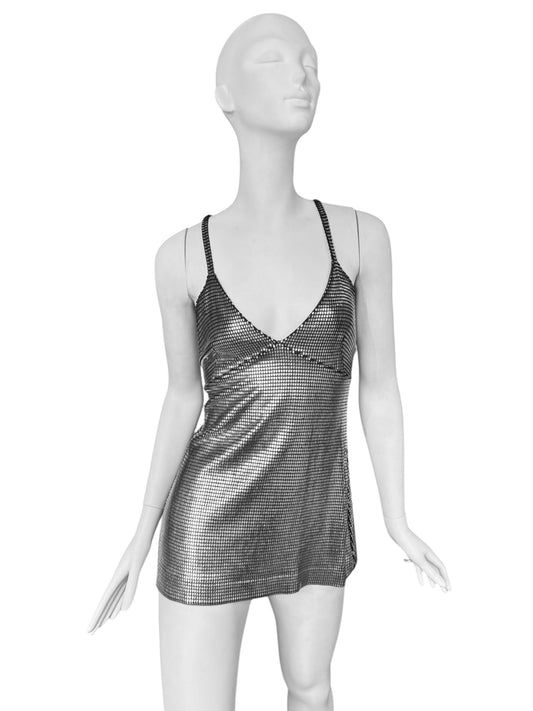 PACO RABANNE 1996 METALLIC MINI DRESS