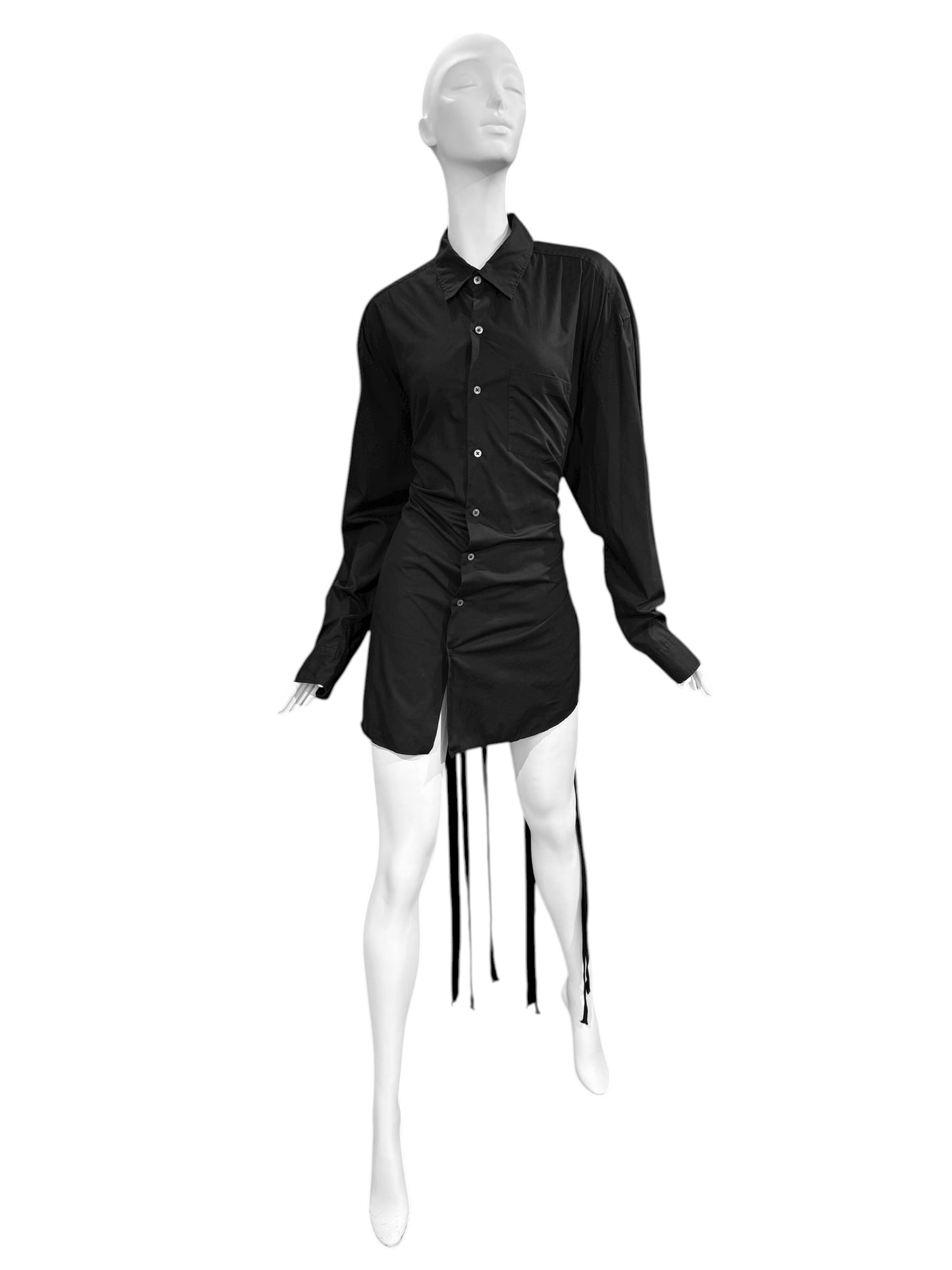 ANN DEMEULEMEESTER SS2024 BY STEFANO GALLICI BLACK CORSET SHIRT