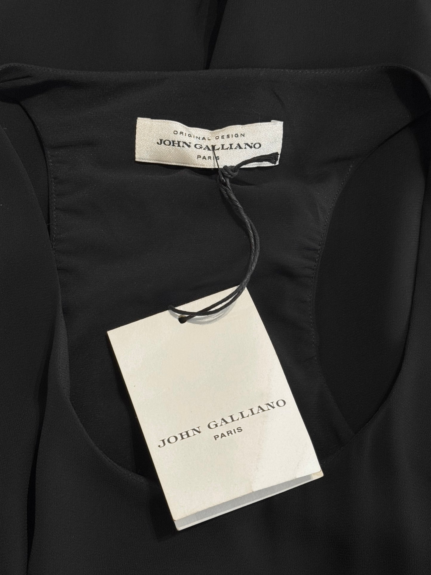 JOHN GALLIANO RESORT 2016 BLACK ASYMMETRICAL MAXI DRESS