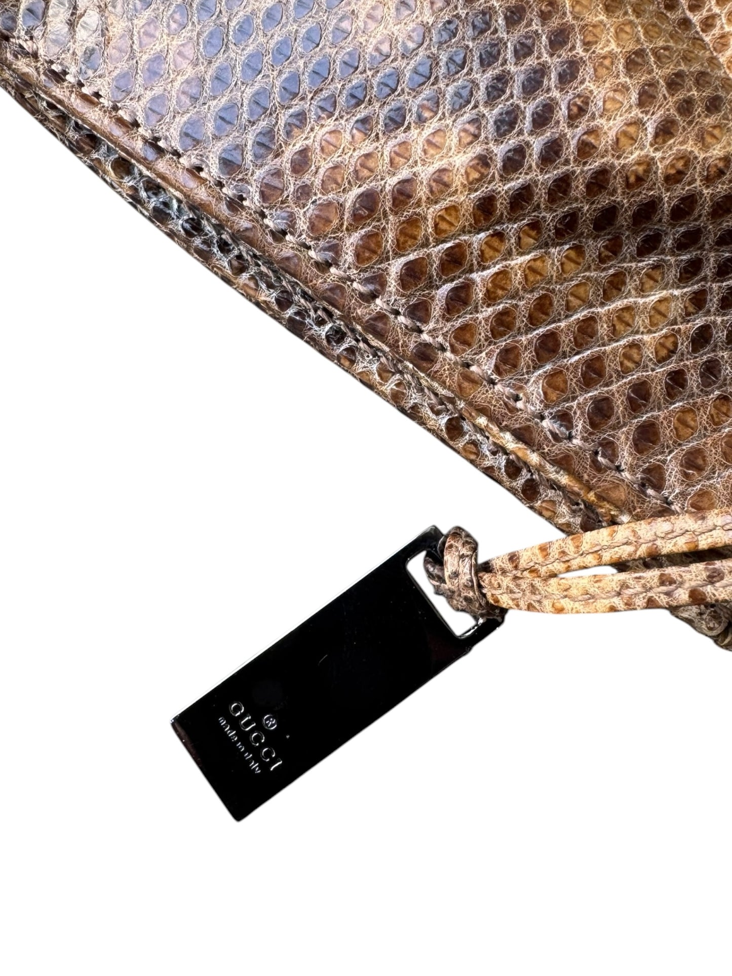 GUCCI FW1999 BY TOM FORD BROWN LIZARD LEATHER CLUTCH