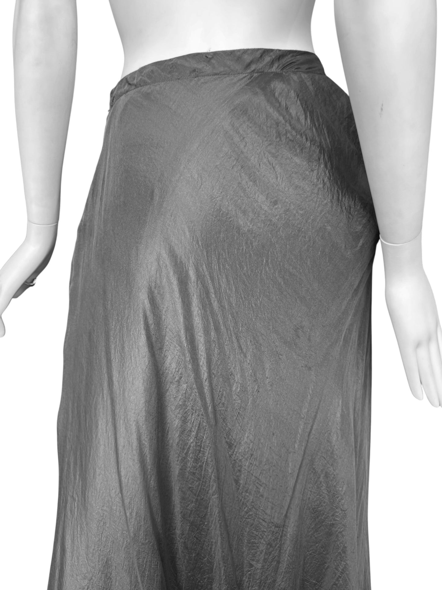 MARC LE BIHAN 2020s GREY SILK MAXI SKIRT