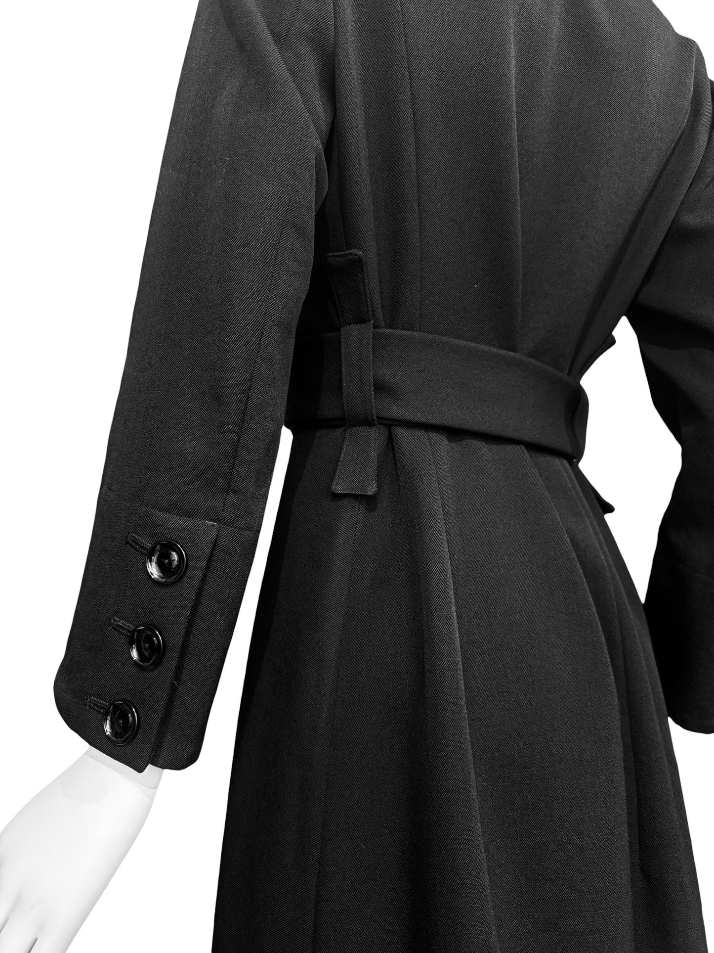 YOHJI YAMAMOTO FW2004 BLACK WOOL POCKET COAT