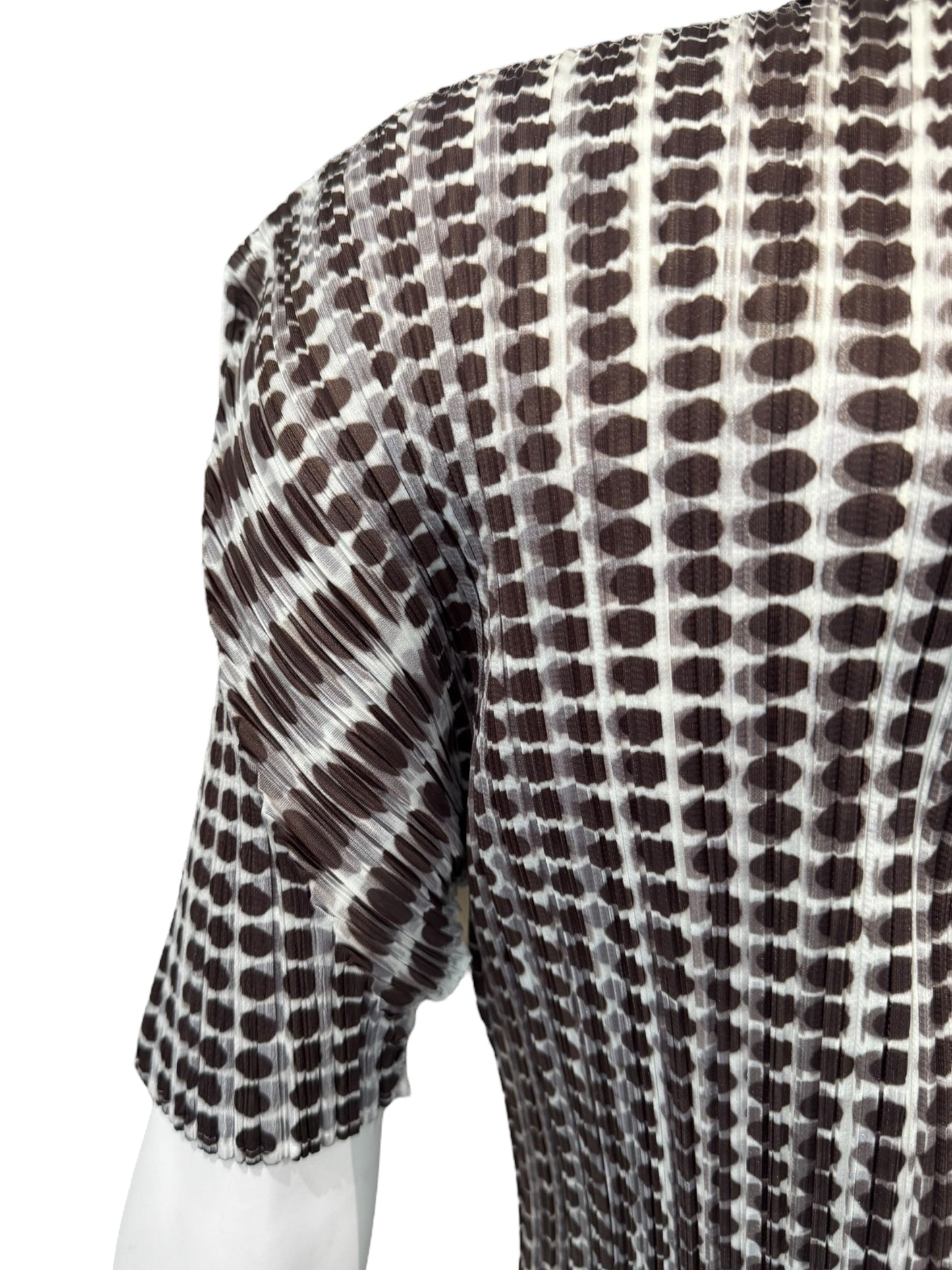 PLEATS PLEASE 2010 BROWN POLKA DOT SHIRT