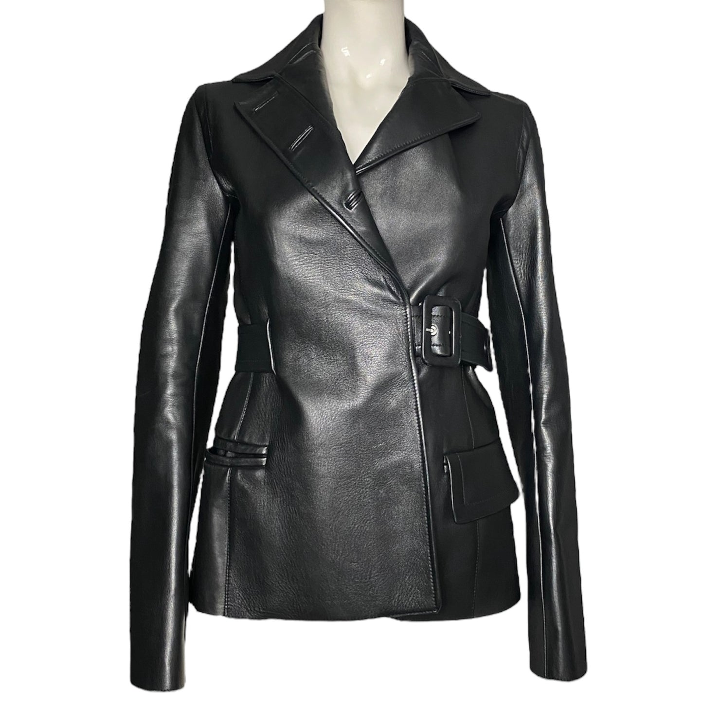 BALENCIAGA 2010s BY ALEXANDER WANG BLACK LEATHER JACKET