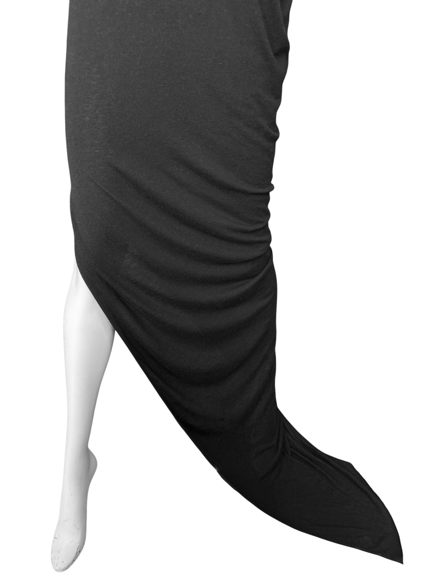 RICK OWENS FW2024 ‘PORTERVILLE’ BLACK SLIT MAXI DRESS
