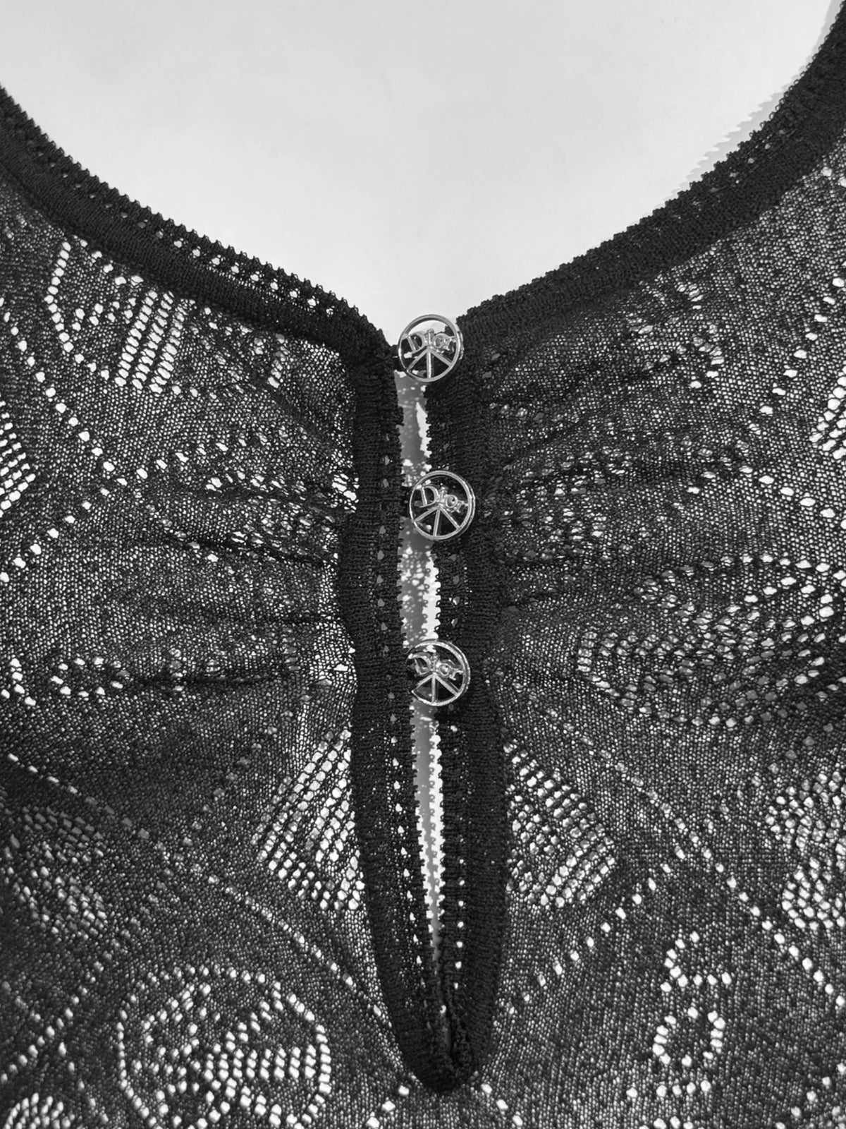 CHRISTIAN DIOR SS2005 BY JOHN GALLIANO BLACK SHEER TOP