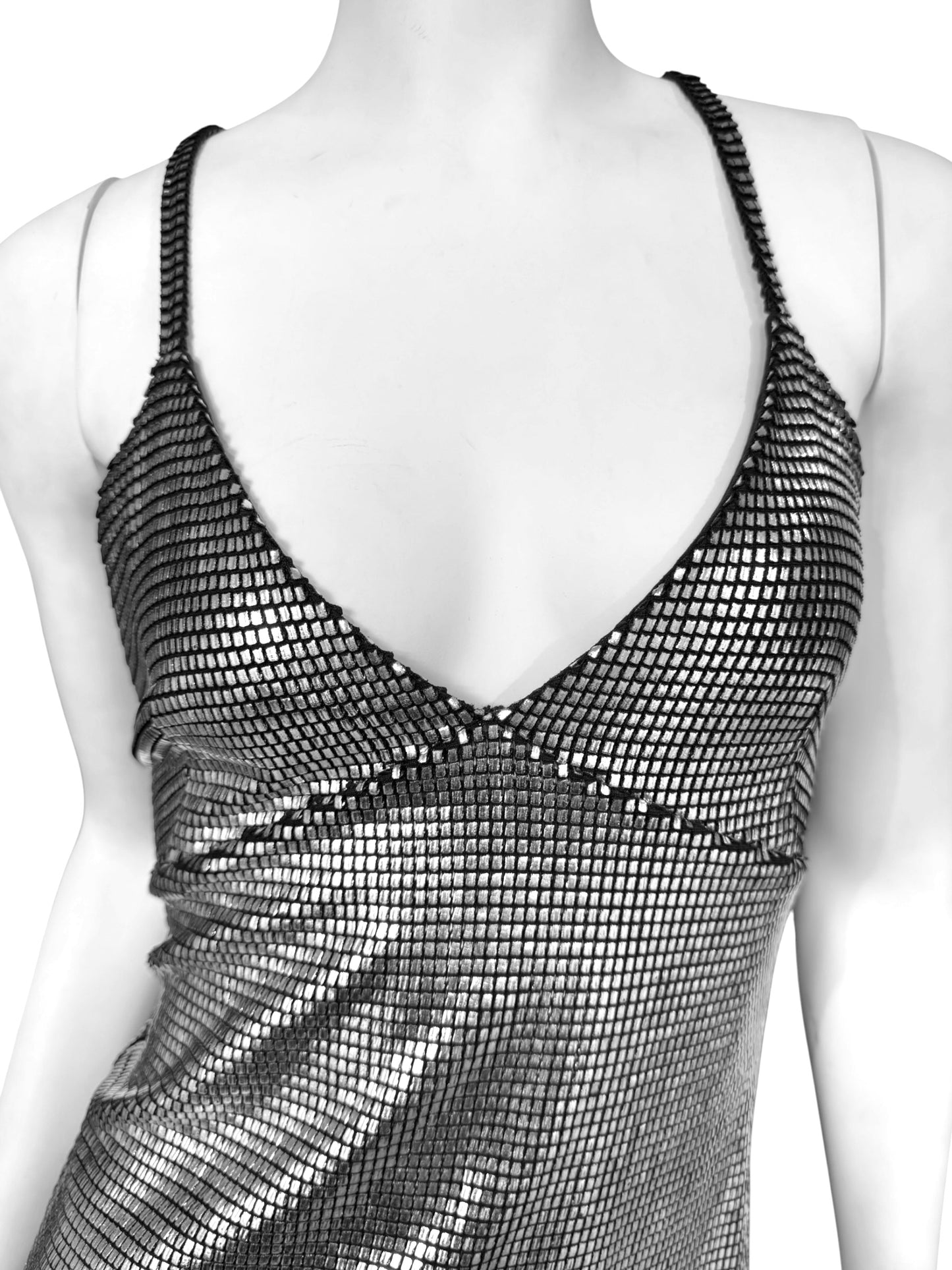 PACO RABANNE 1996 METALLIC MINI DRESS