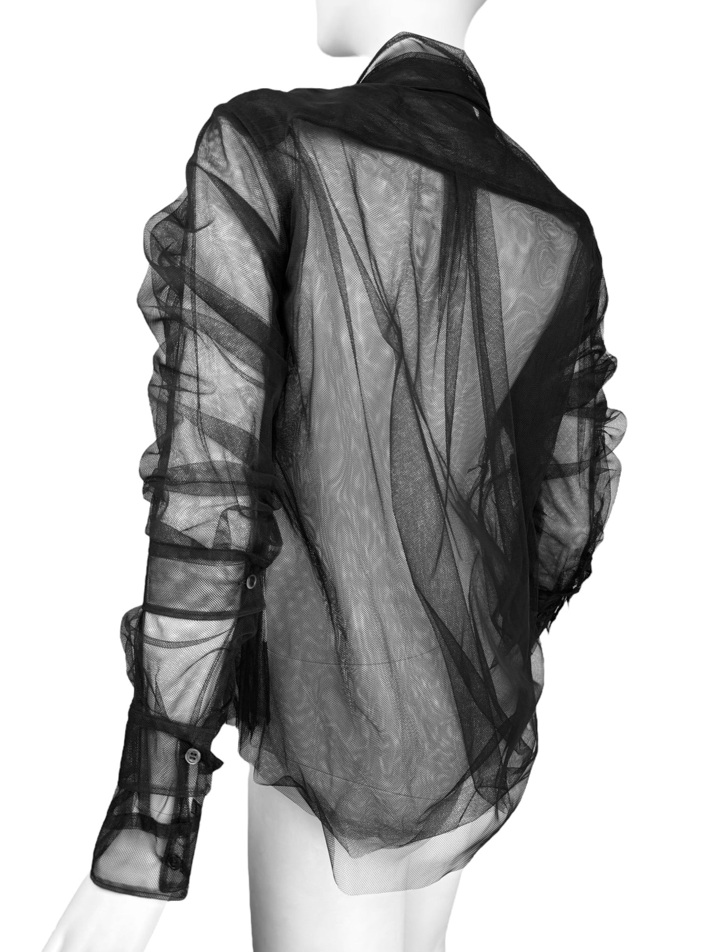 COMME DES GARÇONS 1990s BLACK TULLE TRIPLE LAYERED SHIRT