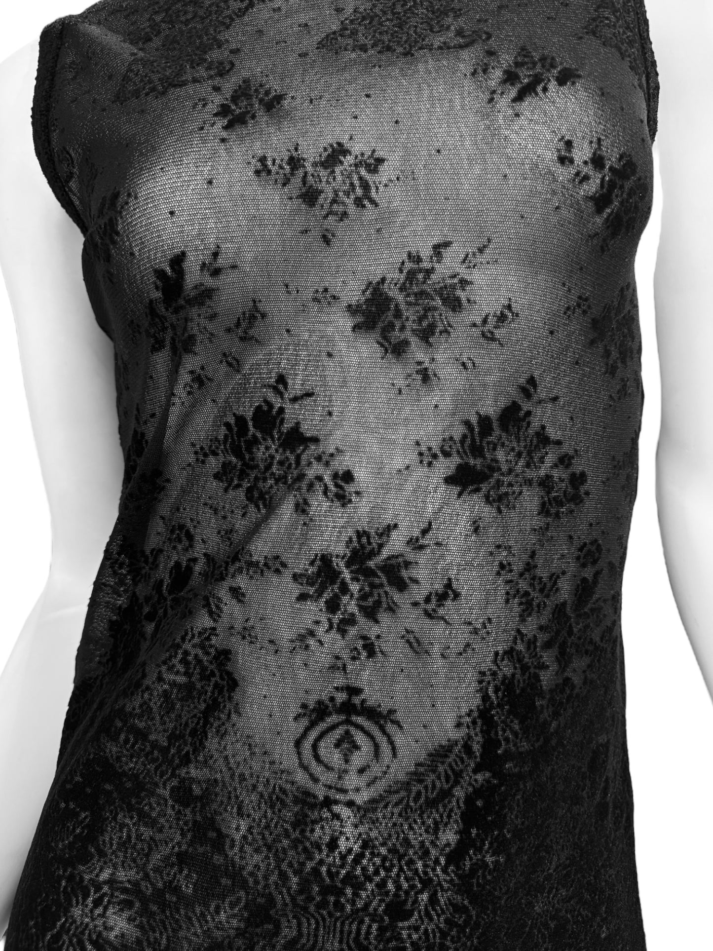 JEAN PAUL GAULTIER 2000s BLACK MESH TATTOO TANK TOP