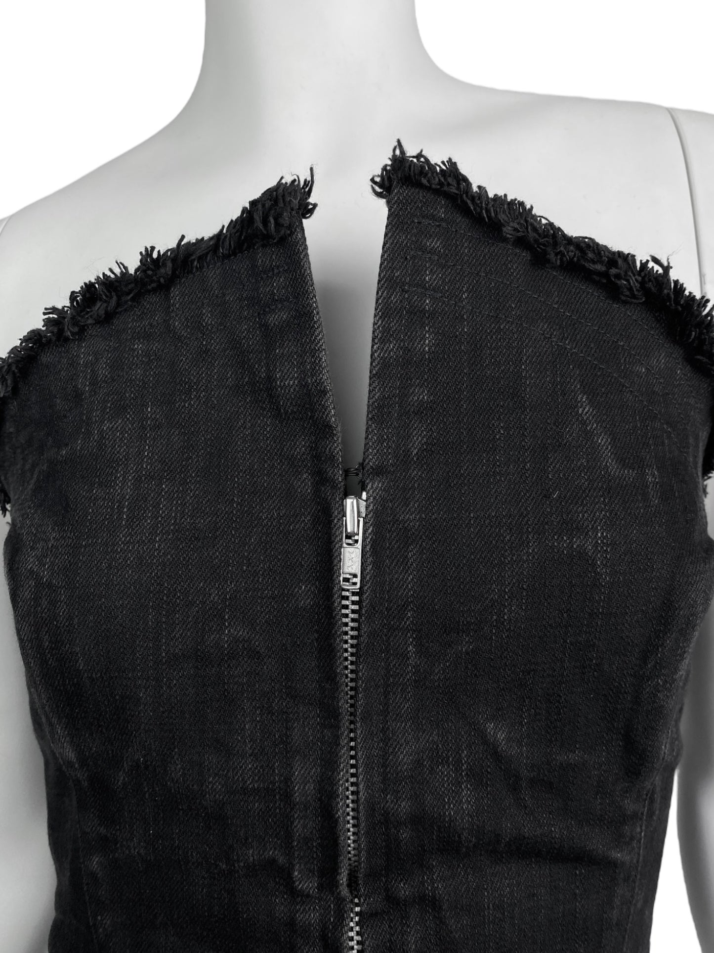 Y’S YOHJI YAMAMOTO 2010s BLACK DENIM BUSTIER CORSET TOP