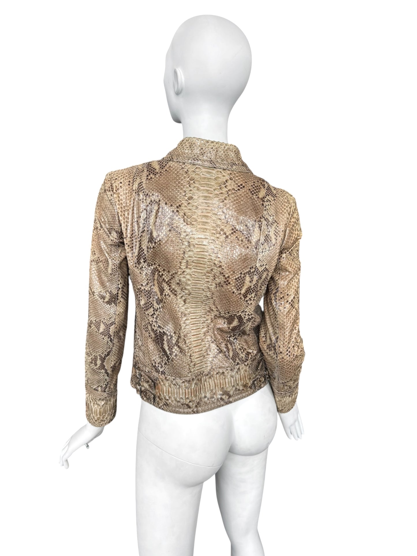 GUCCI RESORT 2011 BY FRIDAY GIANNINI BROWN PYTHON LEATHER JACKET