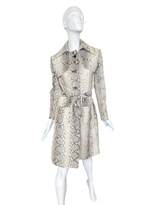JITROIS 2000s CREAM PYTHON LEATHER COAT