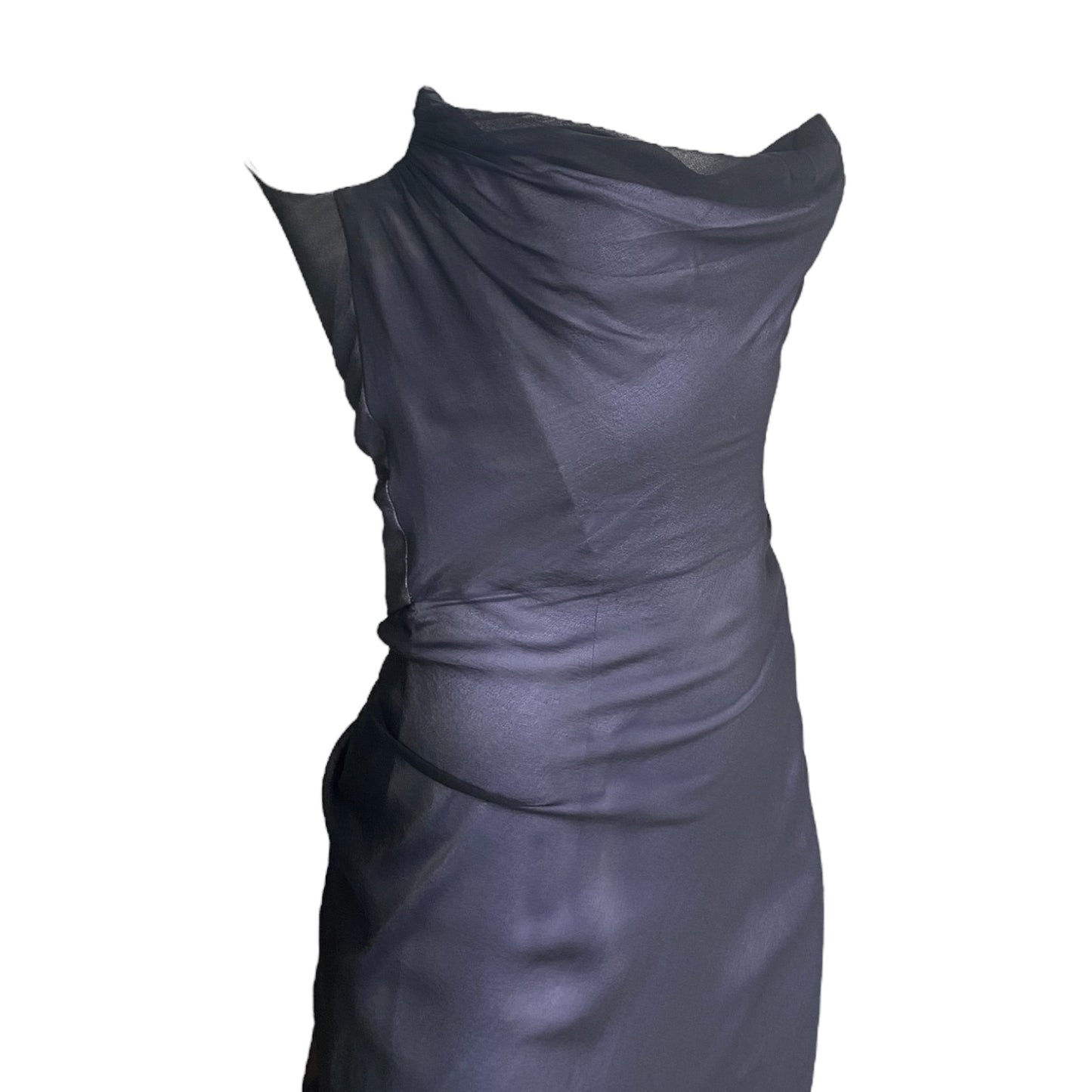 RICHARD TYLER COUTURE 2000s GREY SILK GOWN