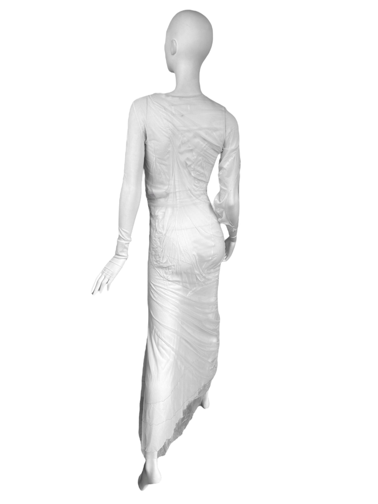 MAISON MARGIELA SS2021 BY GALLIANO WHITE SILK « WET » BRIDAL MAXI DRESS