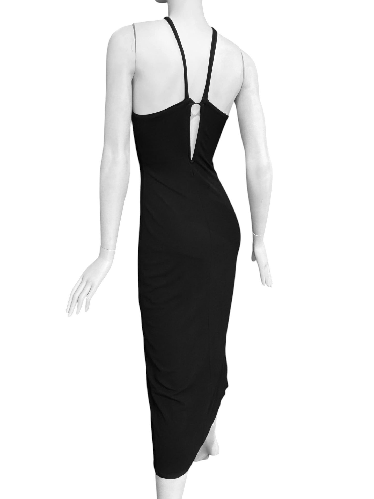PLEIN SUD SS1992 BLACK SLIT MAXI DRESS
