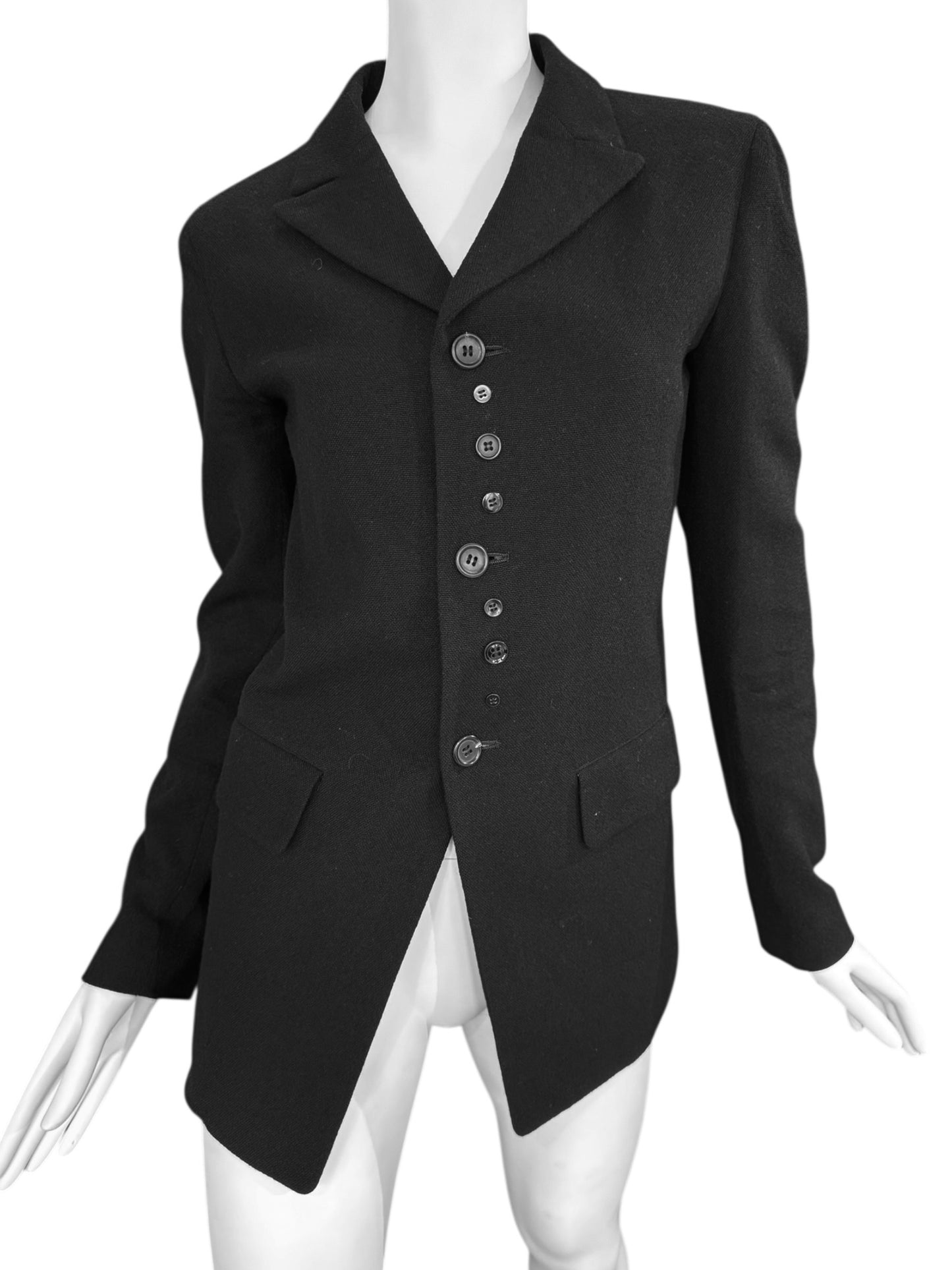 Y’S YOHJI YAMAMOTO FW1997 BLACK WOOL BUTTONS BLAZER