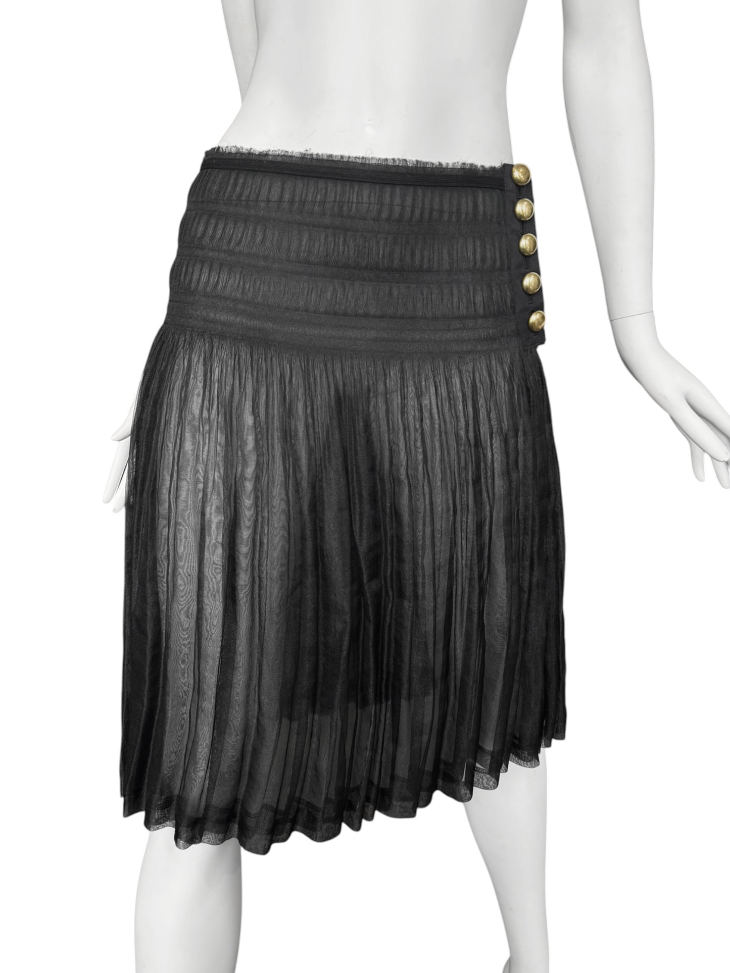 TAO COMME DES GARÇONS SS2009 BLACK SHEER MIDI SKIRT