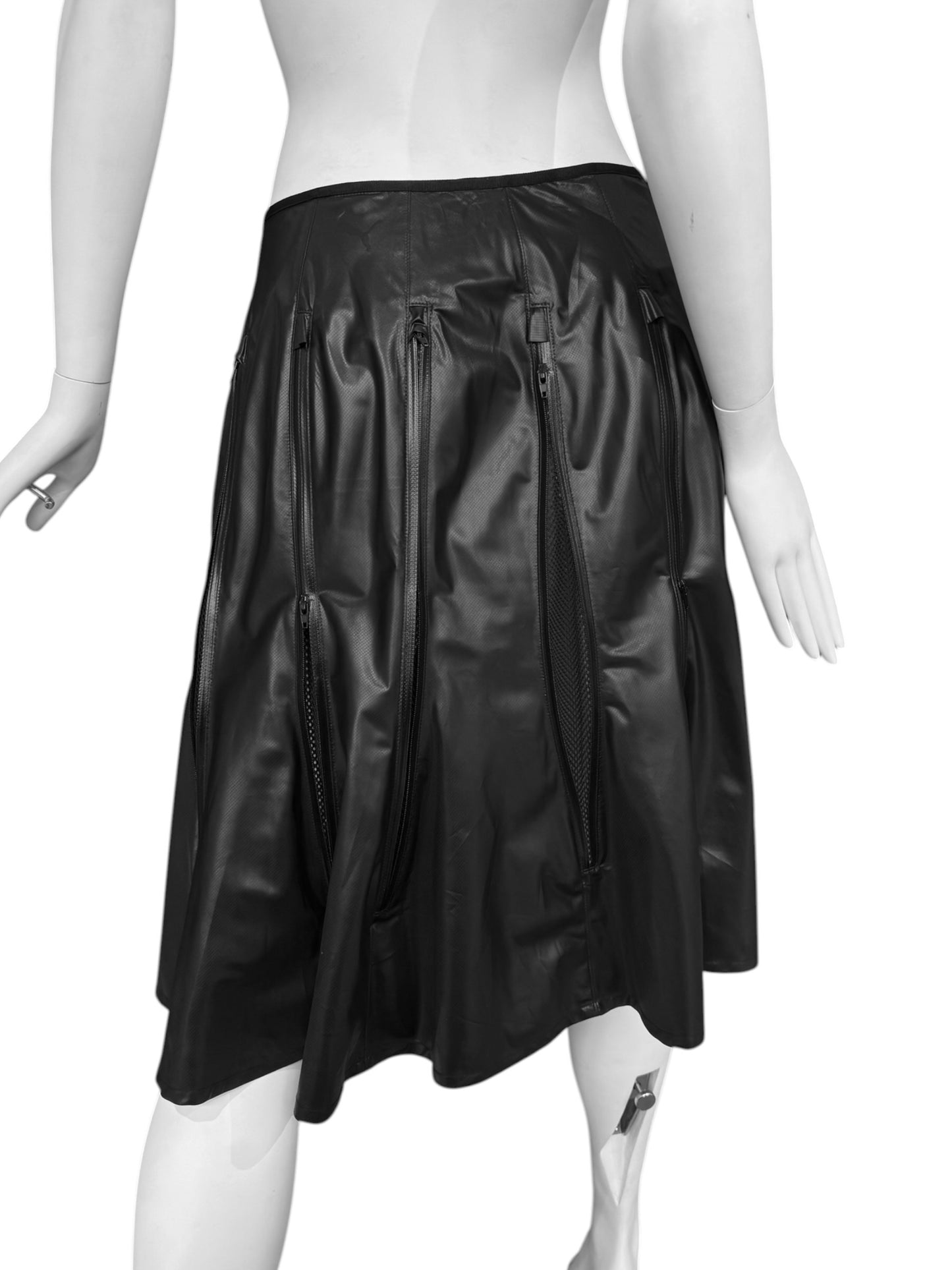 JUNYA WATANABE SS2013 BLACK ZIP MIDI SKIRT