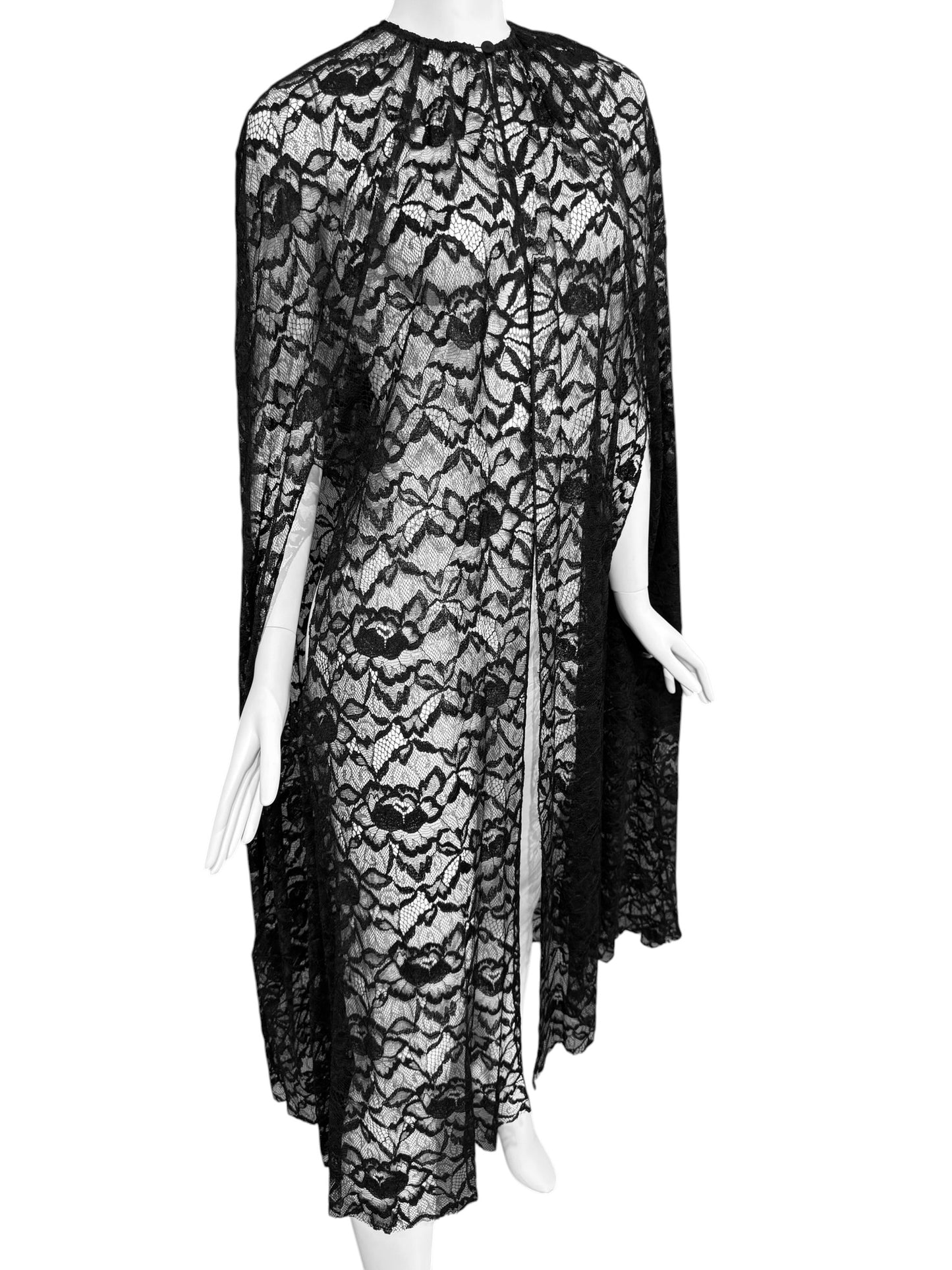 PRADA FW2019 BLACK LACE CAPE