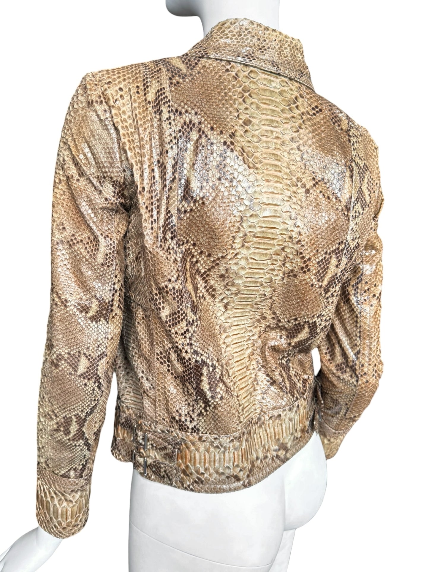 GUCCI RESORT 2011 BY FRIDAY GIANNINI BROWN PYTHON LEATHER JACKET