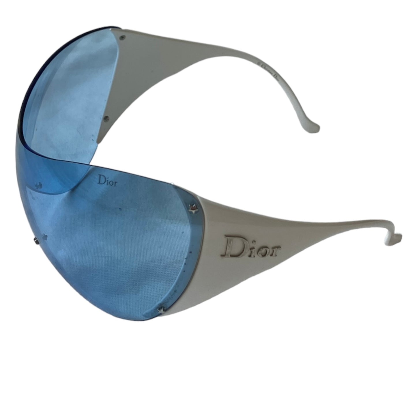 DIOR 2000s BY GALLIANO WHITE & BLUE SKI 1 OVERSIZE MASK SUNGLASSES