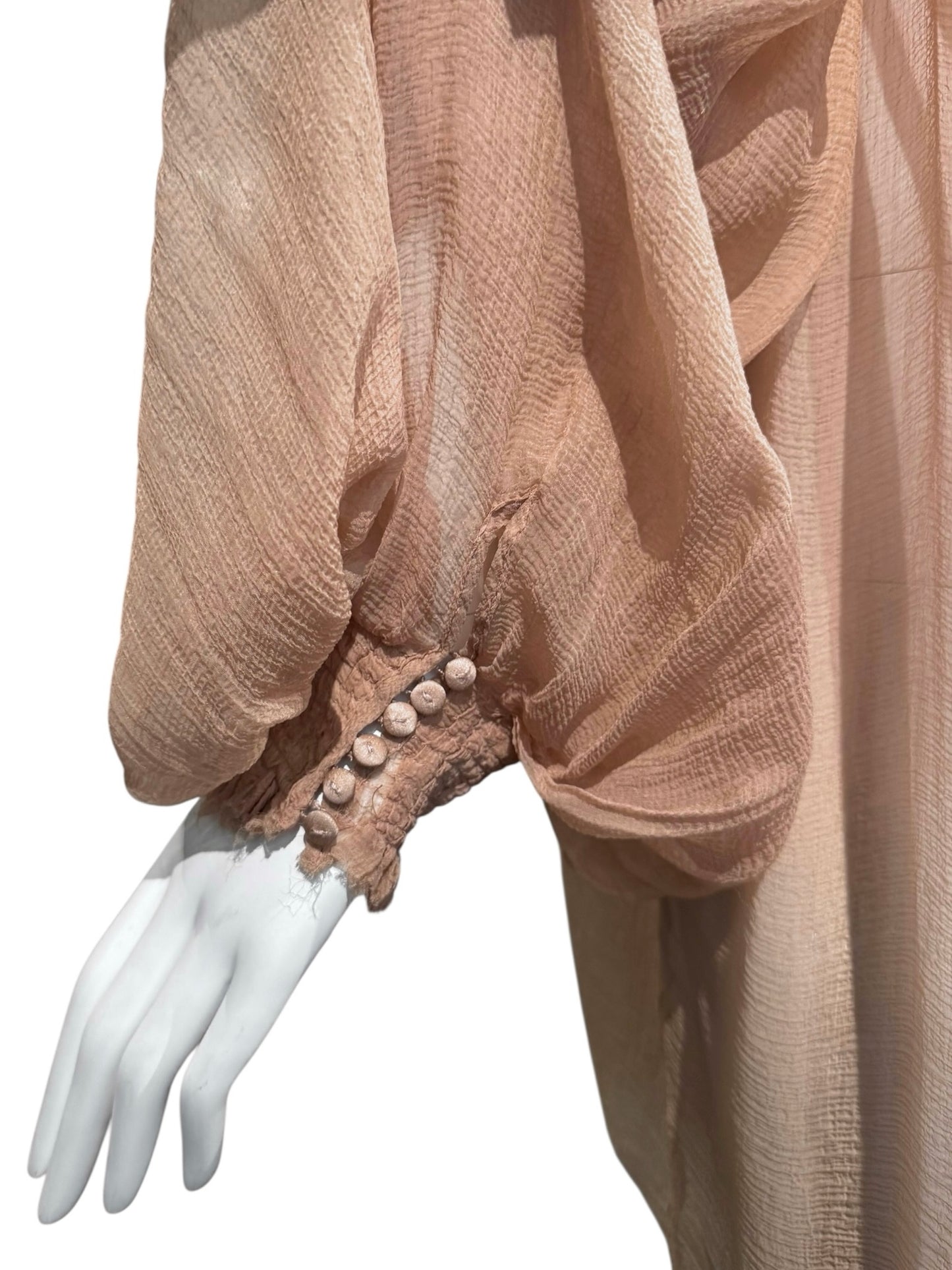 ALEXANDER MCQUEEN SS2003 «IRERE» BLUSH NUDE SILK BLOUSE/DRESS