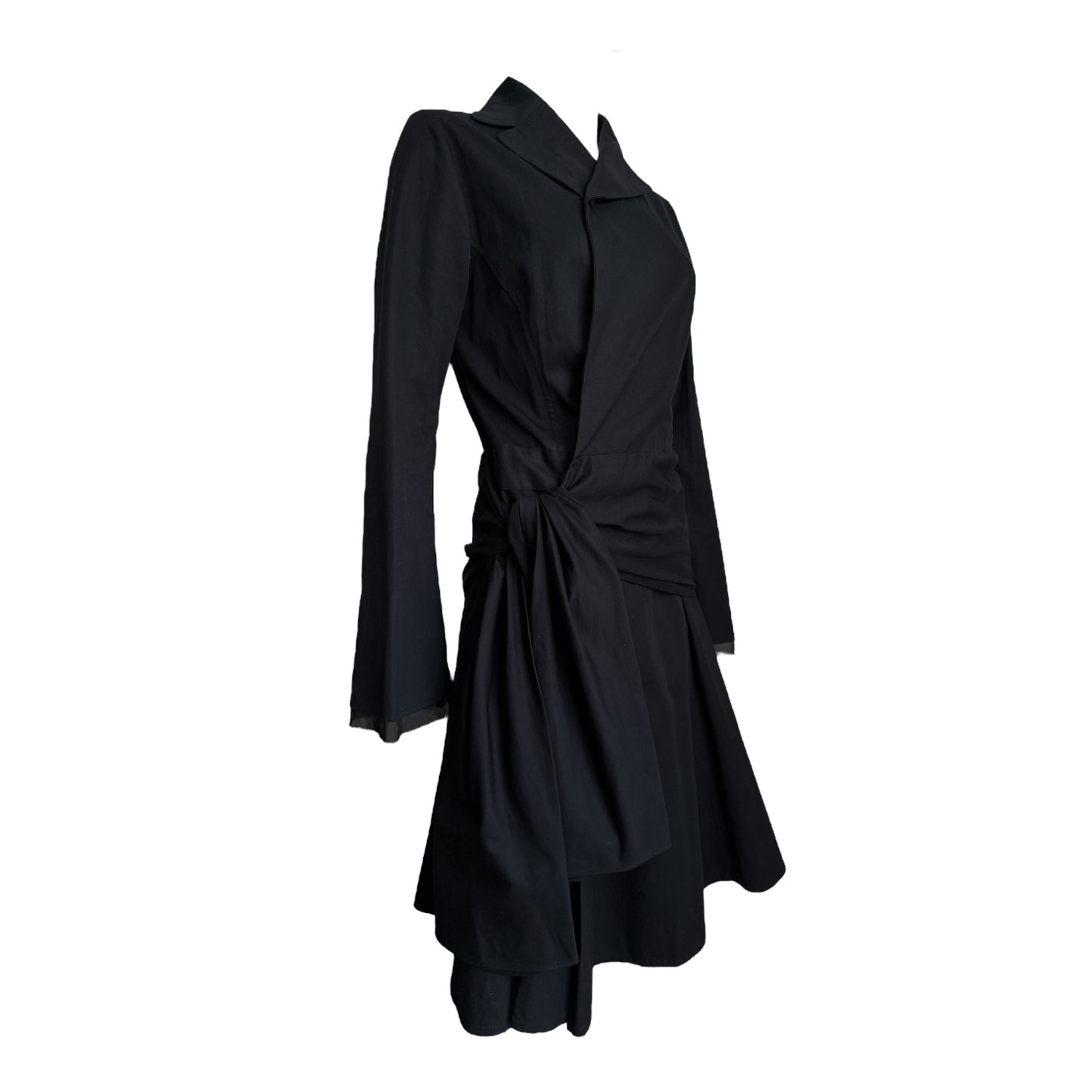 YOHJI YAMAMOTO +NOIR 2010s BLACK COTTON BLAZER DRESS