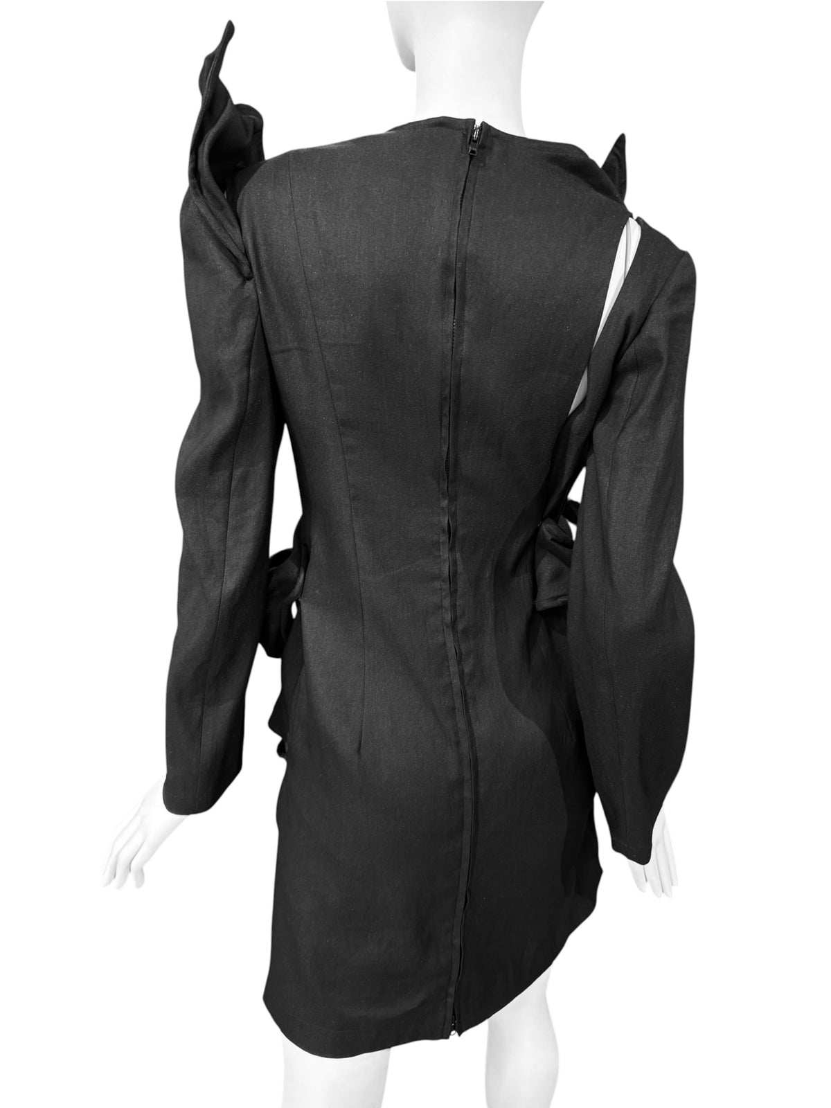 YOHJI YAMAMOTO SS2021 BLACK SCULPTURAL WIRE-DETAIL JACKET