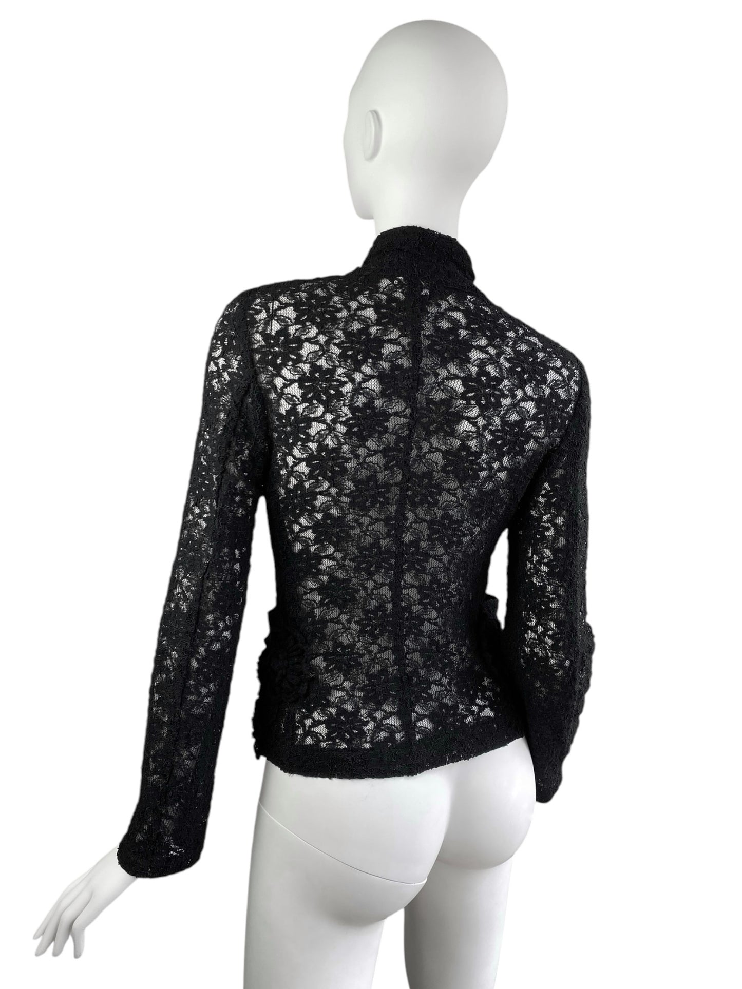 COMME DES GARÇONS SS2012 BLACK LACE TRICOT FLOWER JACKET