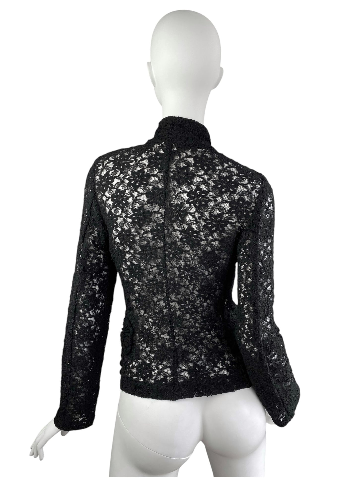 COMME DES GARÇONS SS2012 BLACK LACE TRICOT FLOWER JACKET