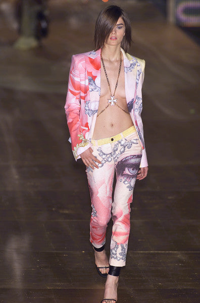 ROBERTO CAVALLI SS2001 DAISY PRINT JEANS