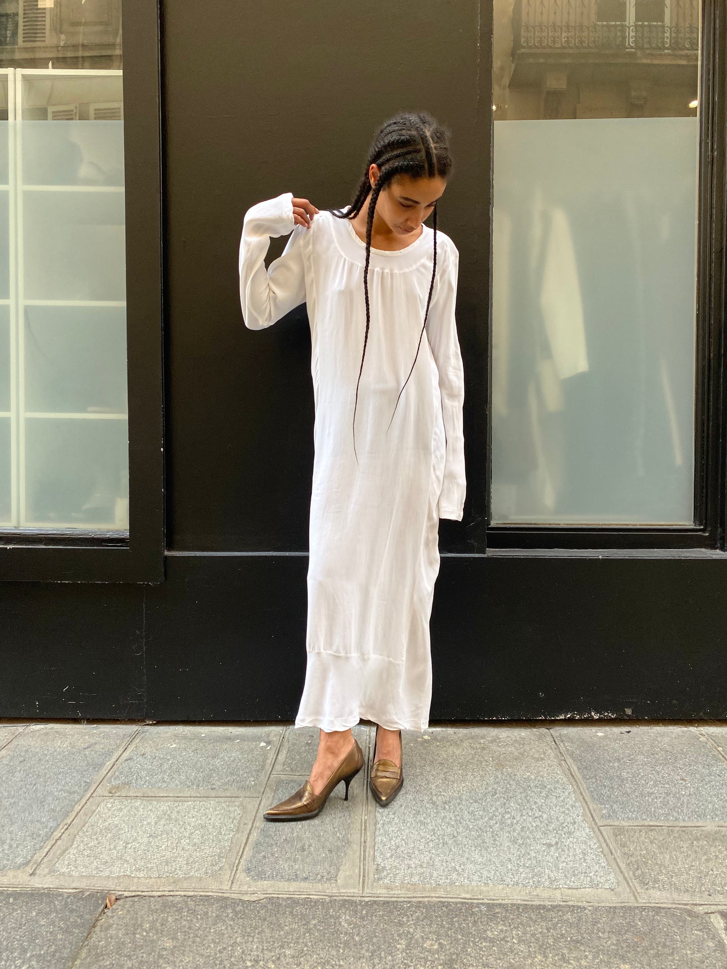 COMME DES GARÇONS 1990s WHITE MAXI DRESS