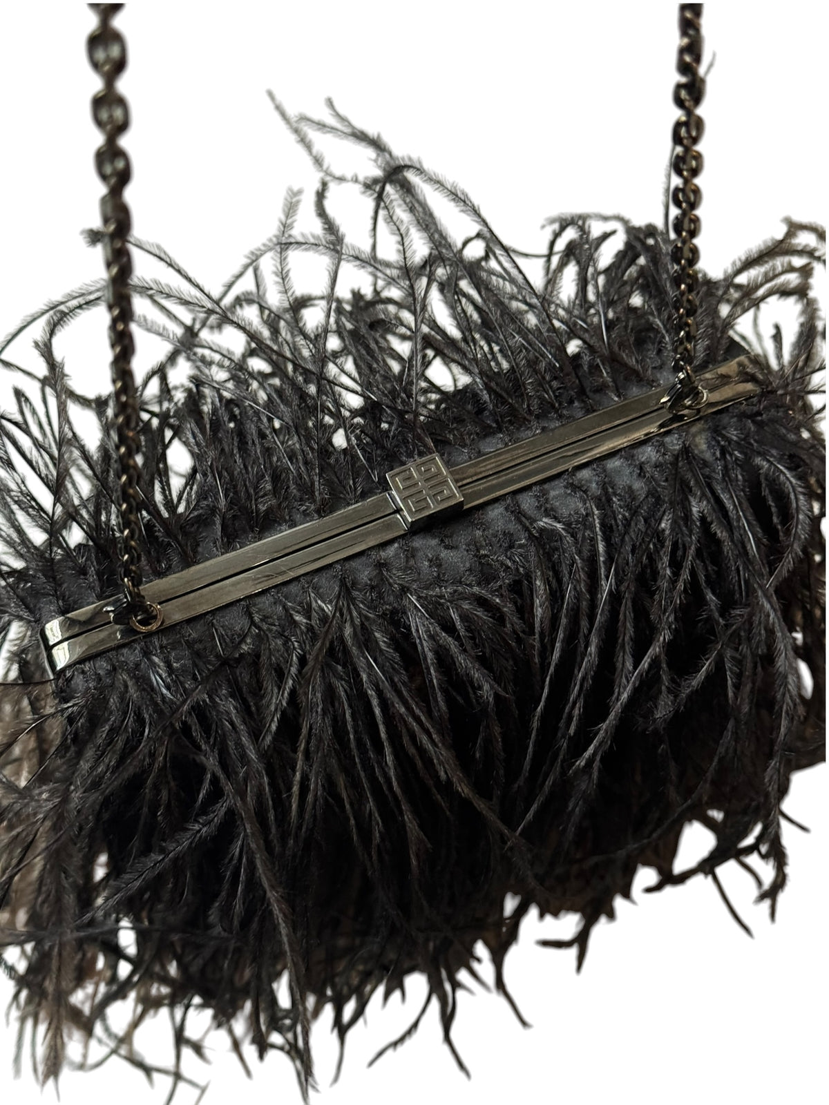 GIVENCHY PRE-FALL 2011 BY RICARDO TISCI BLACK & BROWN OSTRICH FEATHER BAG