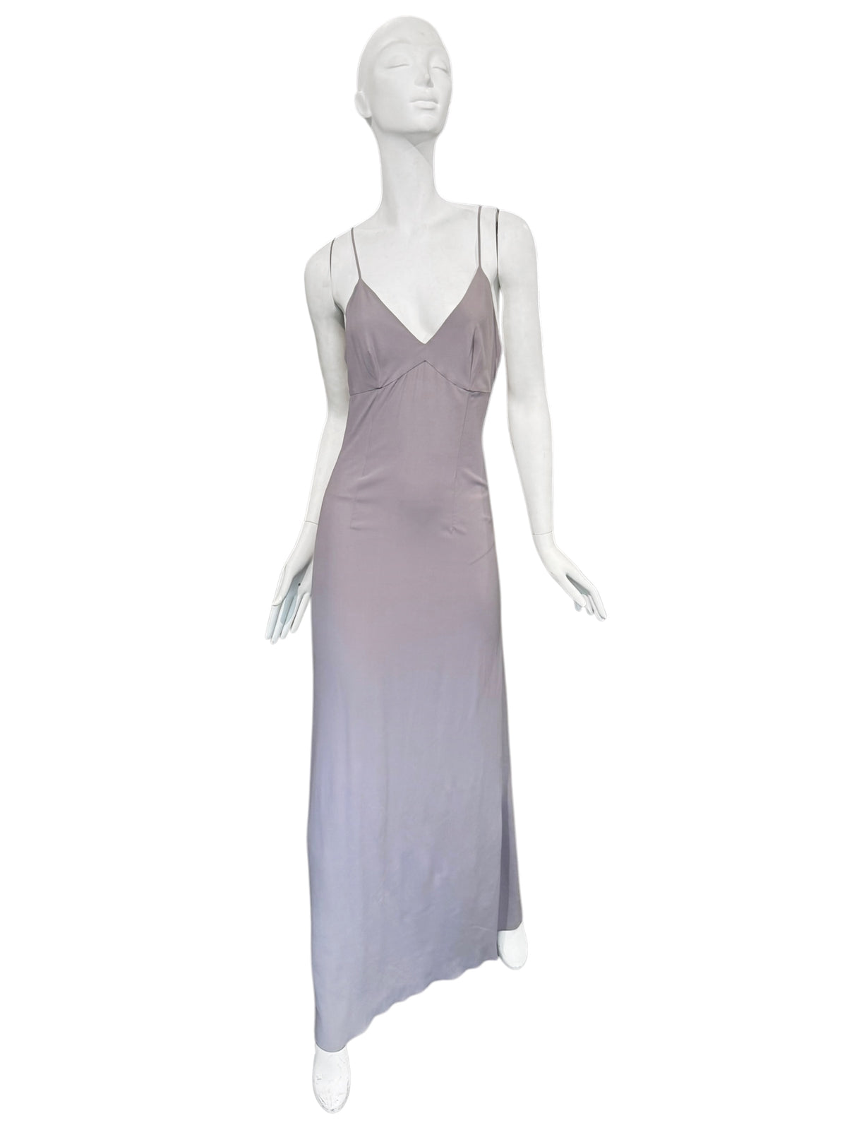 ALBERTA FERRETTI PRE-FALL 2023 LAVENDER SILK HOODED MAXI DRESS