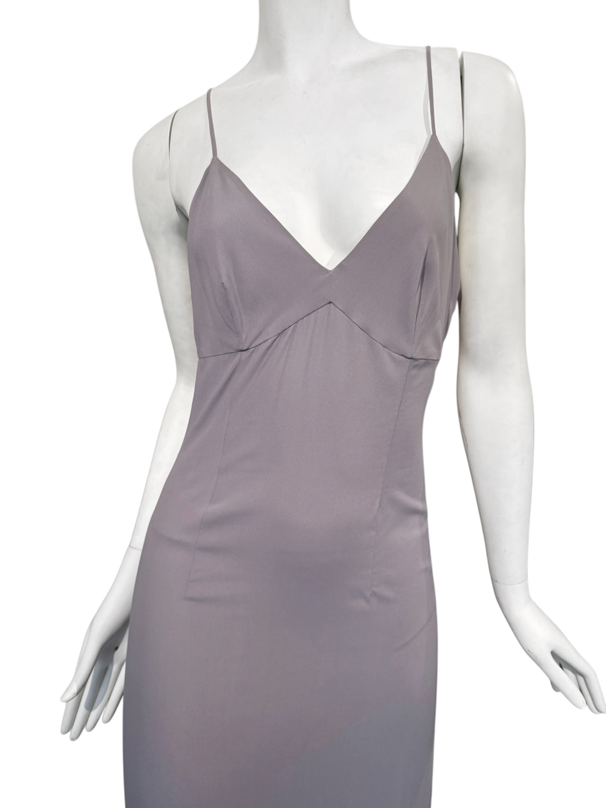 ALBERTA FERRETTI PRE-FALL 2023 LAVENDER SILK HOODED MAXI DRESS