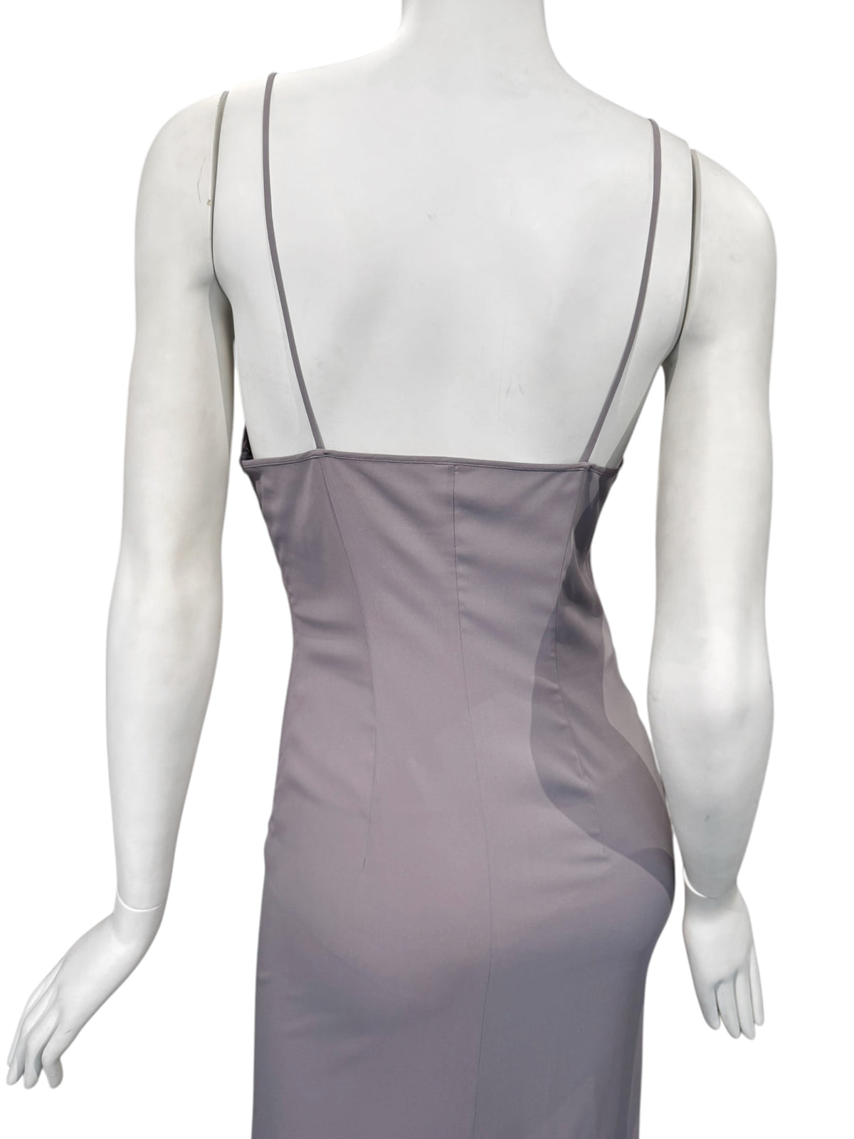 ALBERTA FERRETTI PRE-FALL 2023 LAVENDER SILK HOODED MAXI DRESS