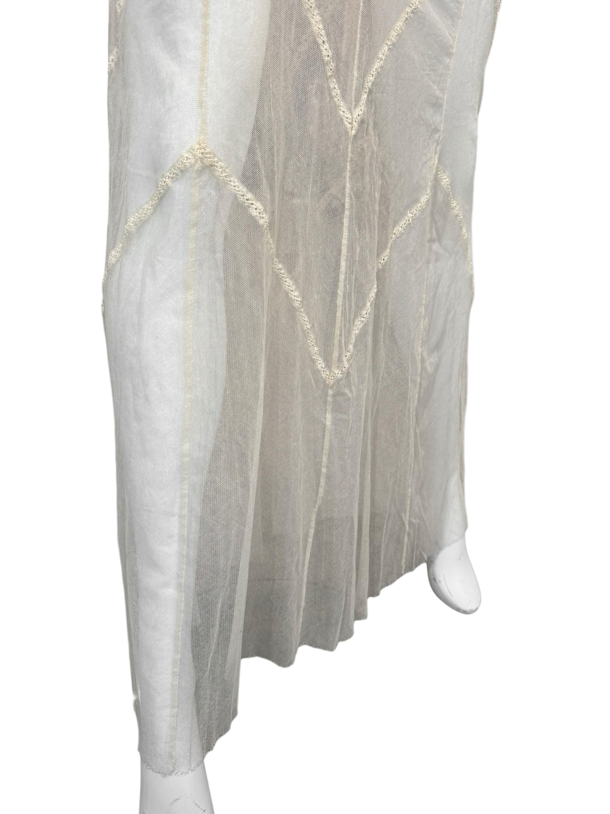 PLEIN SUD SS1994 BEIGE TULLE SHEER MAXI SKIRT