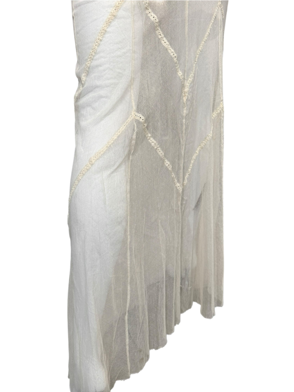 PLEIN SUD SS1994 BEIGE TULLE SHEER MAXI SKIRT