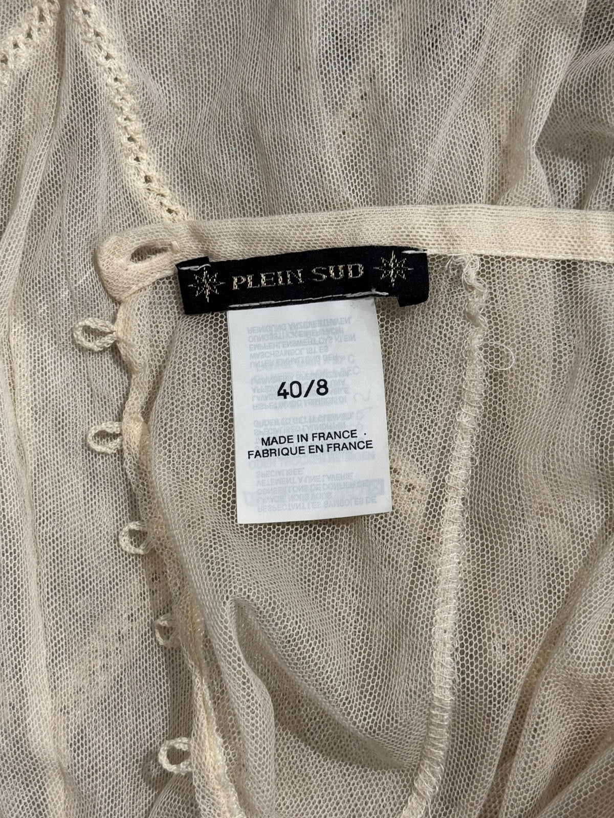 PLEIN SUD SS1994 BEIGE TULLE SHEER MAXI SKIRT