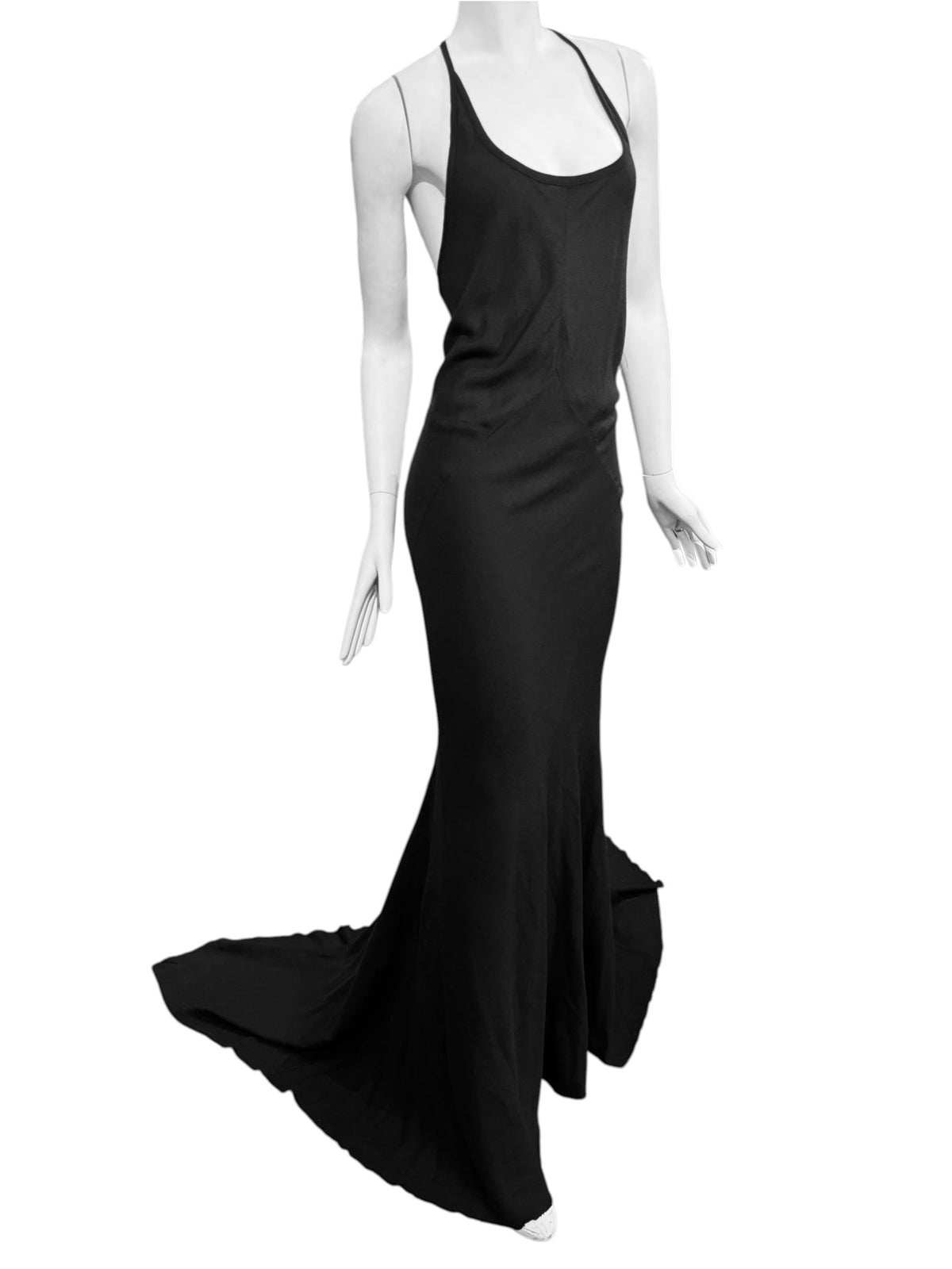 ANN DEMEULEMEESTER SS2021 BY SÉBASTIEN MEUNIER BLACK MAXI DRESS