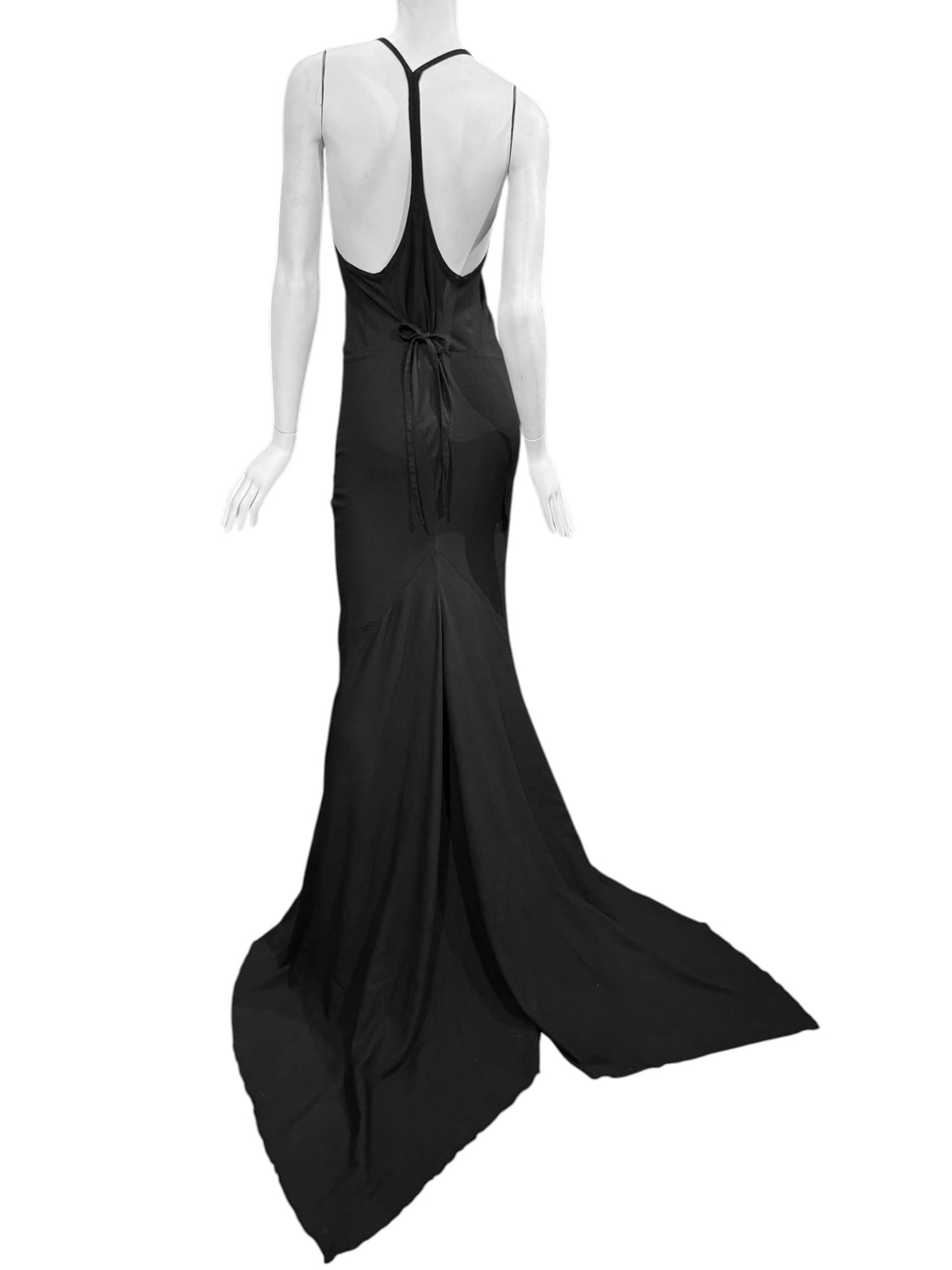 ANN DEMEULEMEESTER SS2021 BY SÉBASTIEN MEUNIER BLACK MAXI DRESS