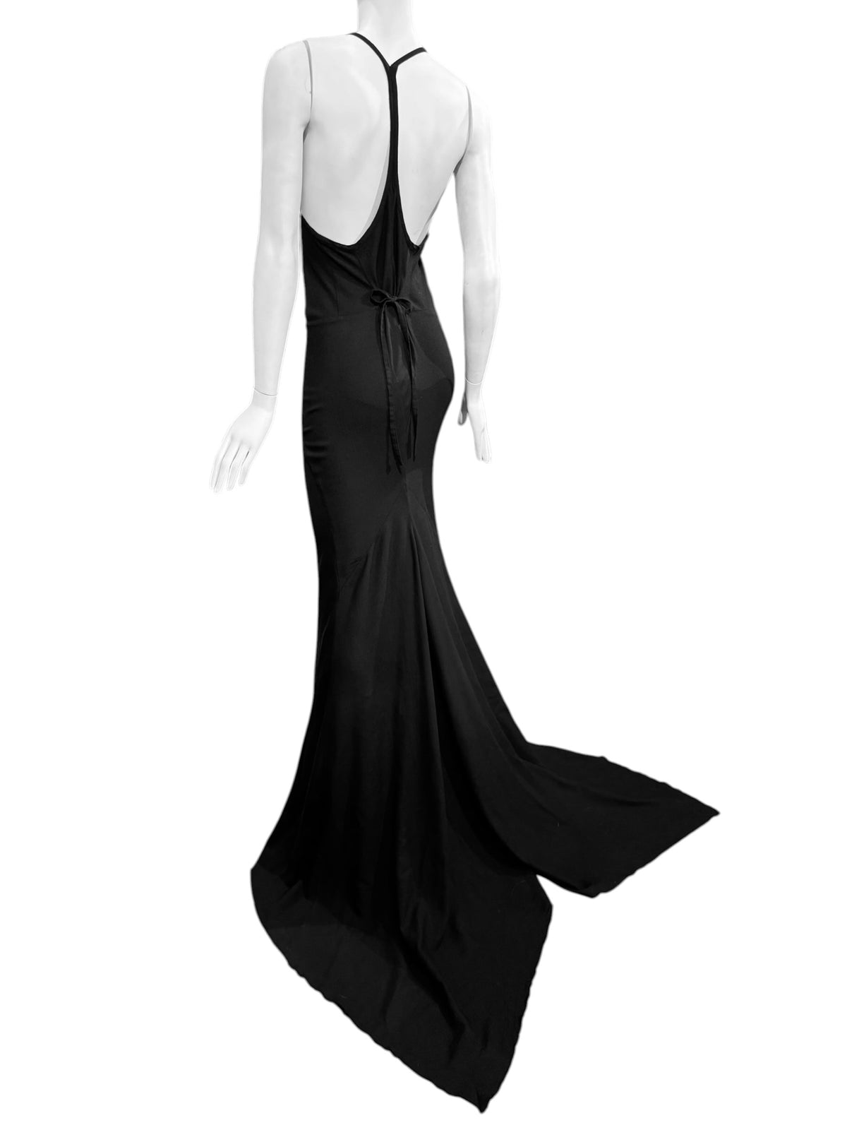 ANN DEMEULEMEESTER SS2021 BY SÉBASTIEN MEUNIER BLACK MAXI DRESS