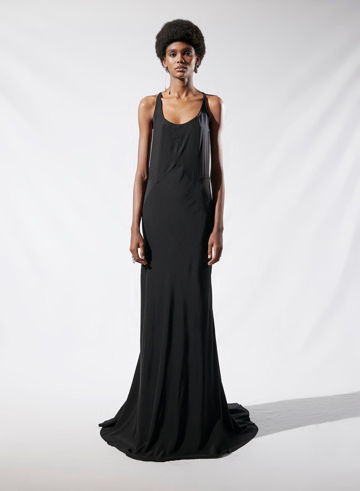 ANN DEMEULEMEESTER SS2021 BY SÉBASTIEN MEUNIER BLACK MAXI DRESS