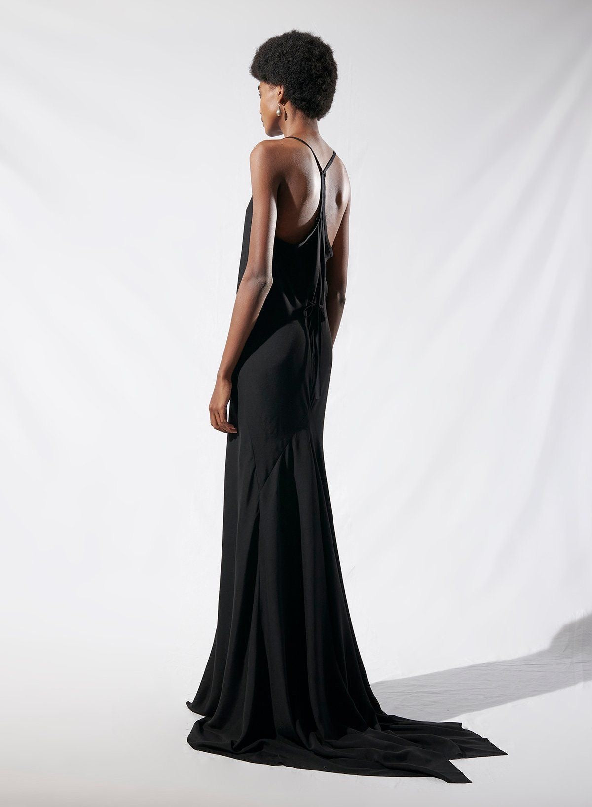 ANN DEMEULEMEESTER SS2021 BY SÉBASTIEN MEUNIER BLACK MAXI DRESS
