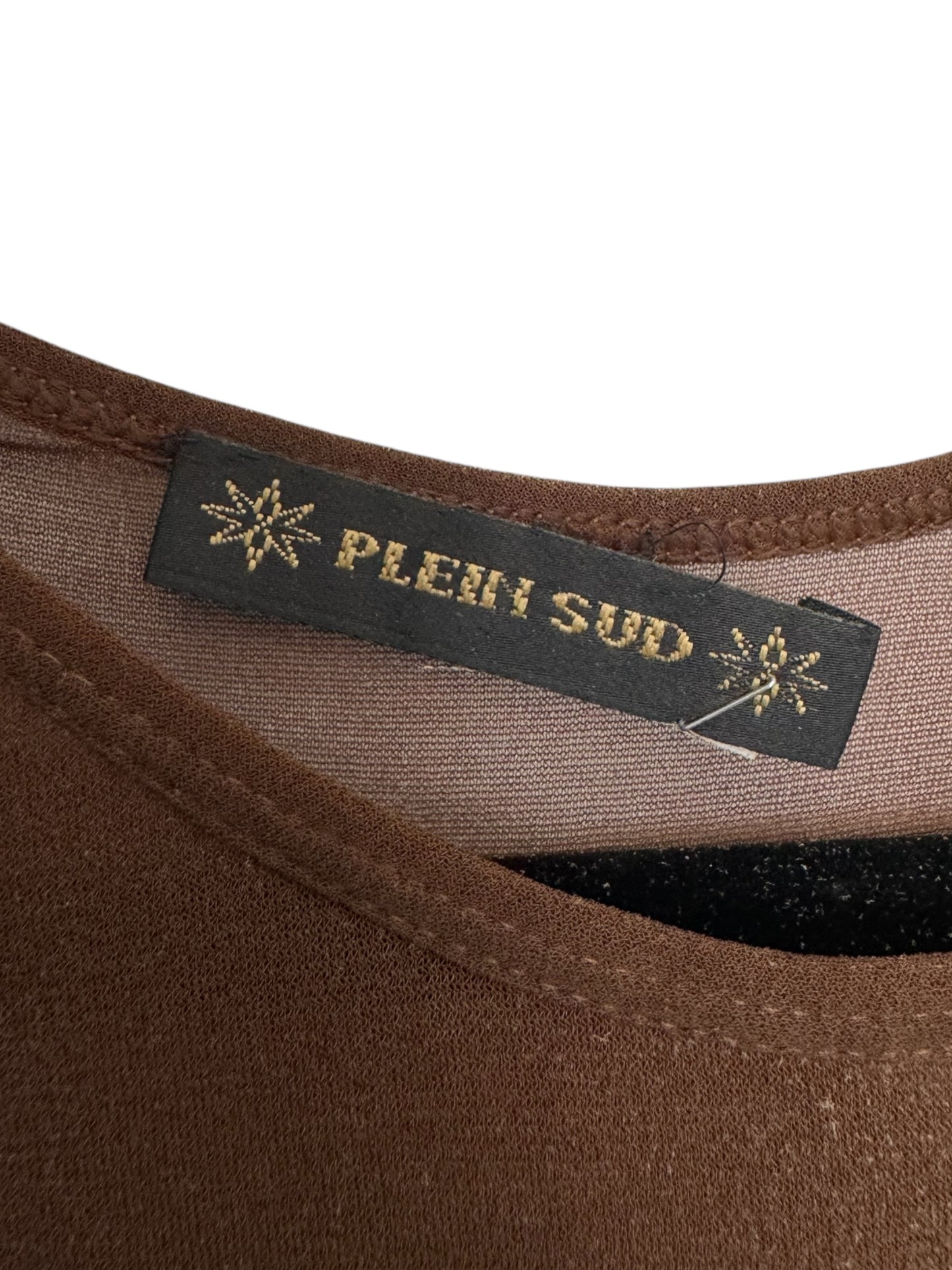 PLEIN SUD SS2001 BROWN CHAINS BONDAGE DRESS