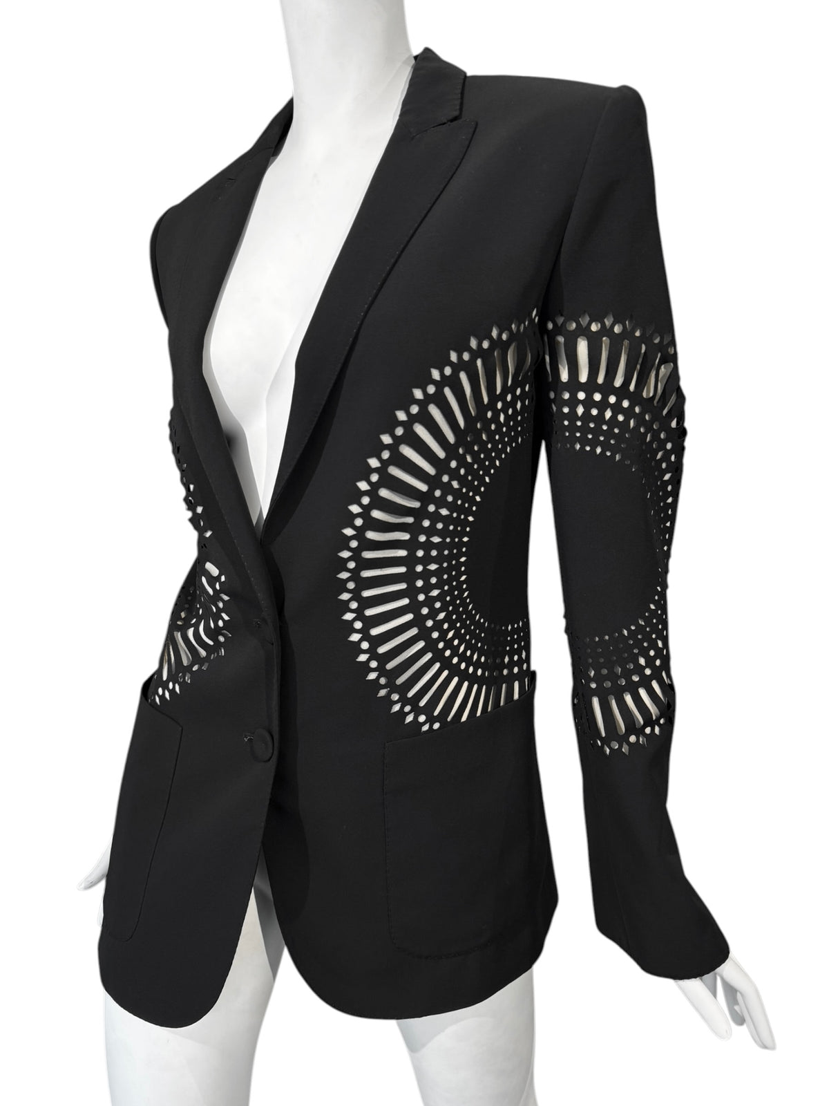 GIANFRANCO FERRÉ SS2004 BLACK CUT OUT BLAZER