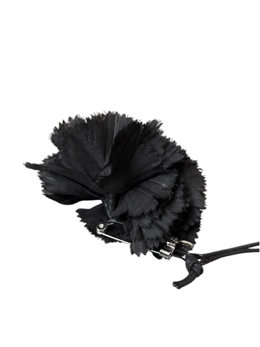 ALEXANDRE VAUTHIER 2020s BLACK SILK FLOWER BROACH