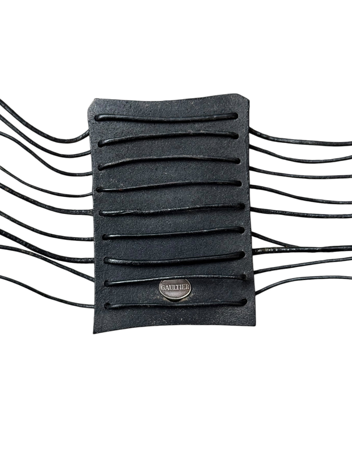 JEAN PAUL GAULTIER 1990s BLACK LEATHER MASSAI CHOKER