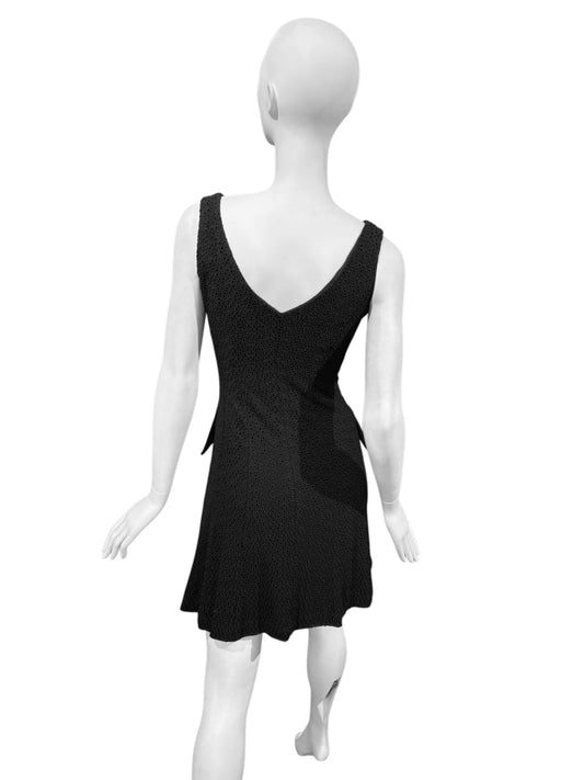 CHRISTIAN DIOR SS1998 BLACK SILK BRODERIE ANGLAISE MINI DRESS