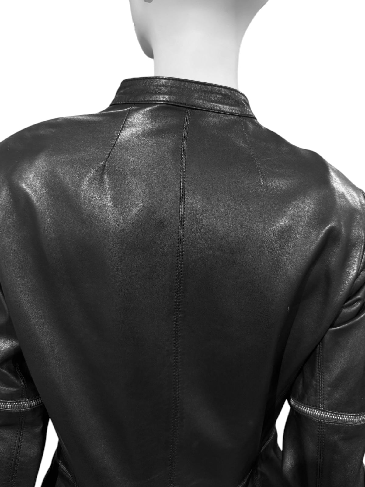 SYLVIE SCHIMMEL 2000s BLACK LEATHER MULTI-ZIP JACKET